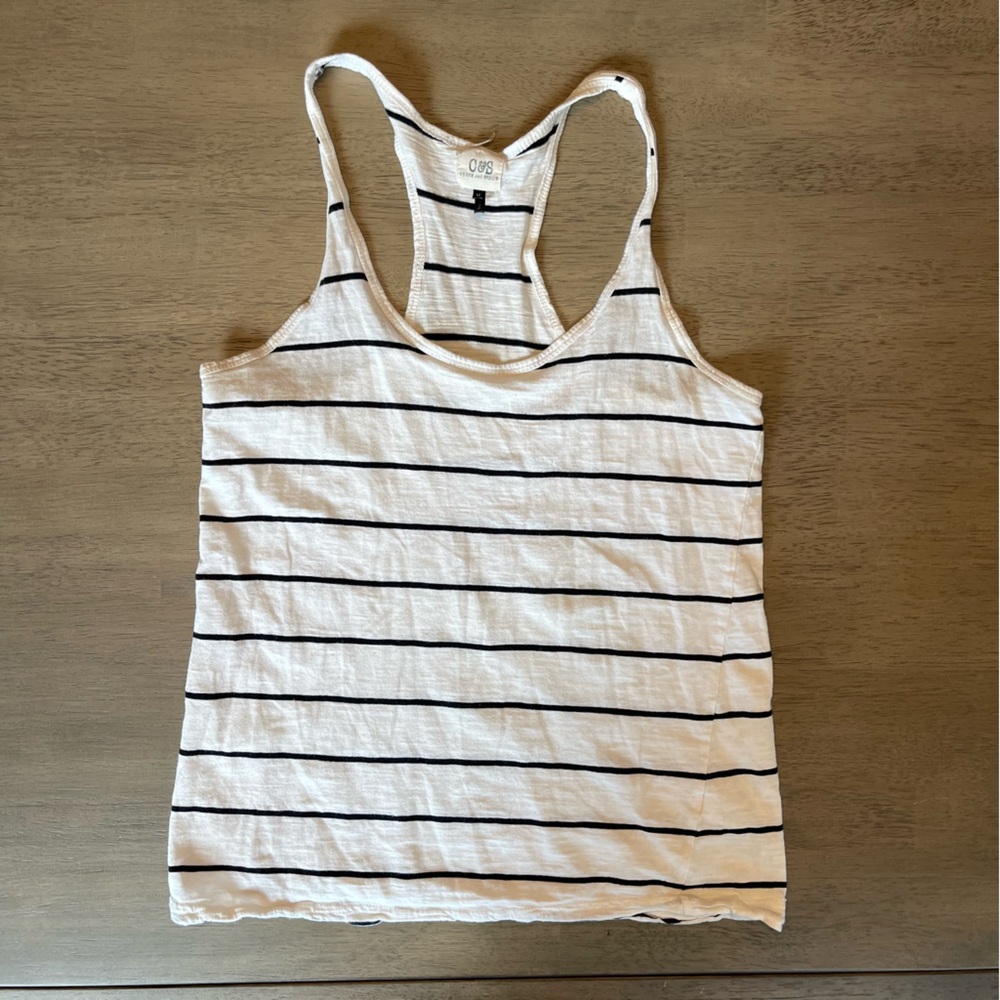 C&S Black and White Striped Tank Top
